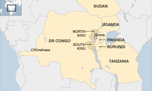 Rwanda is accusing the Democratic Republic of the Congo (DRC) of launching rockets into border cities. Photo Credit: Google Images