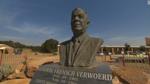 A bust of Hendrick Verwoerd, the assassinated prime minister considered the architect of apartheid, greets visitors upon entry. (Photo Credit: CNN)