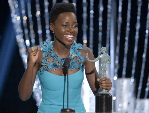 Lupita Nyong'o wins the best supporting actress award at the 2014 Screen Actors Guild awards. (Photo Credit: Google Images)