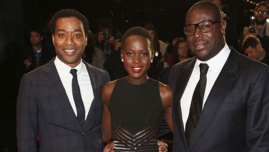 Actors Chewitel Ejiofor, Lupita Nyong'o and Director Steve McQueen of the film '12 Years a Slave'.  (Photo Credit: Google Images)