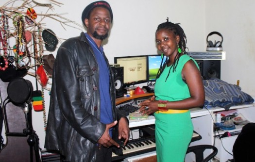 NewzBeat hosts Daniel Kisekka (l), aka Survivor and Sharon Bwogi (r), aka Lady Slyke. (Photo Credit: Inter Press Service)