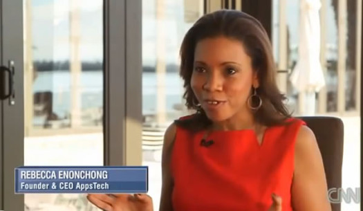 Rebecca Enonchong a Cameroonian national, is the founder and CEO of AppsTech, a Bethesda, Maryland-based global provider of enterprise application solutions. (Photo Credit: CNN Screen Grab)