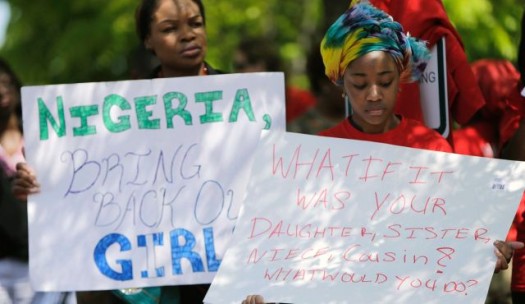 Protesters call for action for missing Nigerian girls in front of Nigerian Embassy in Washington, DC.  (Photo Credit: Google Images)