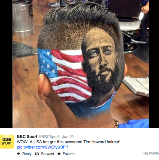 A fan's homage to Tim Howard. (Photo: BBC)