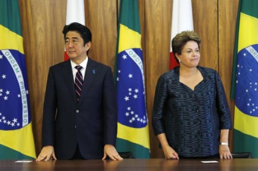 Japan's Prime Minister Shinzo Abe meets with Brazil's President Dilma Rousseff. (Google Images)