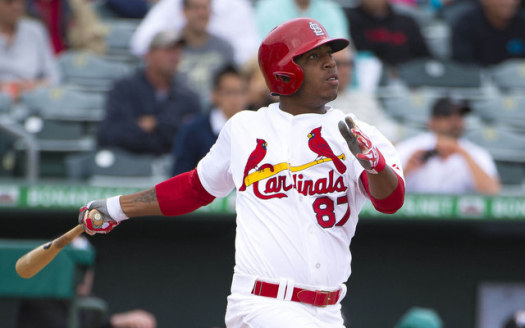 Oscar Taveras at spring training in Miami.  (Photo Credit: MLB)