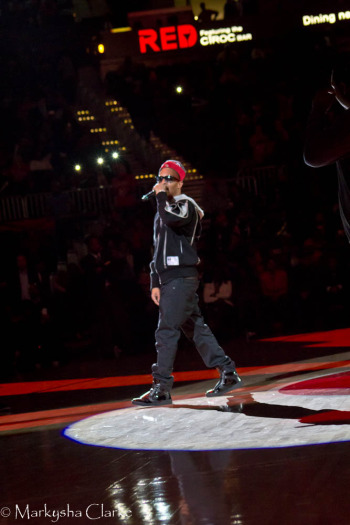 Grammy award-winning rapper T.I. performs at Atlanta Hawks season opener. (Photo Credit: Markysha Clarke)