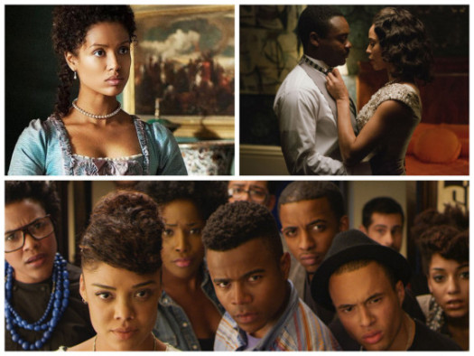 Photos: Gubu Mbatha-Raw in Belle, David Oyelowo and Carmen Ejogo in Selma and the cast of Dear White People. (TBW)