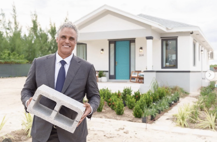 Rick Fox shows progress since Hurricane Dorian.