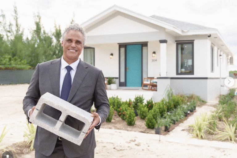 Rick Fox shows progress since Hurricane Dorian.